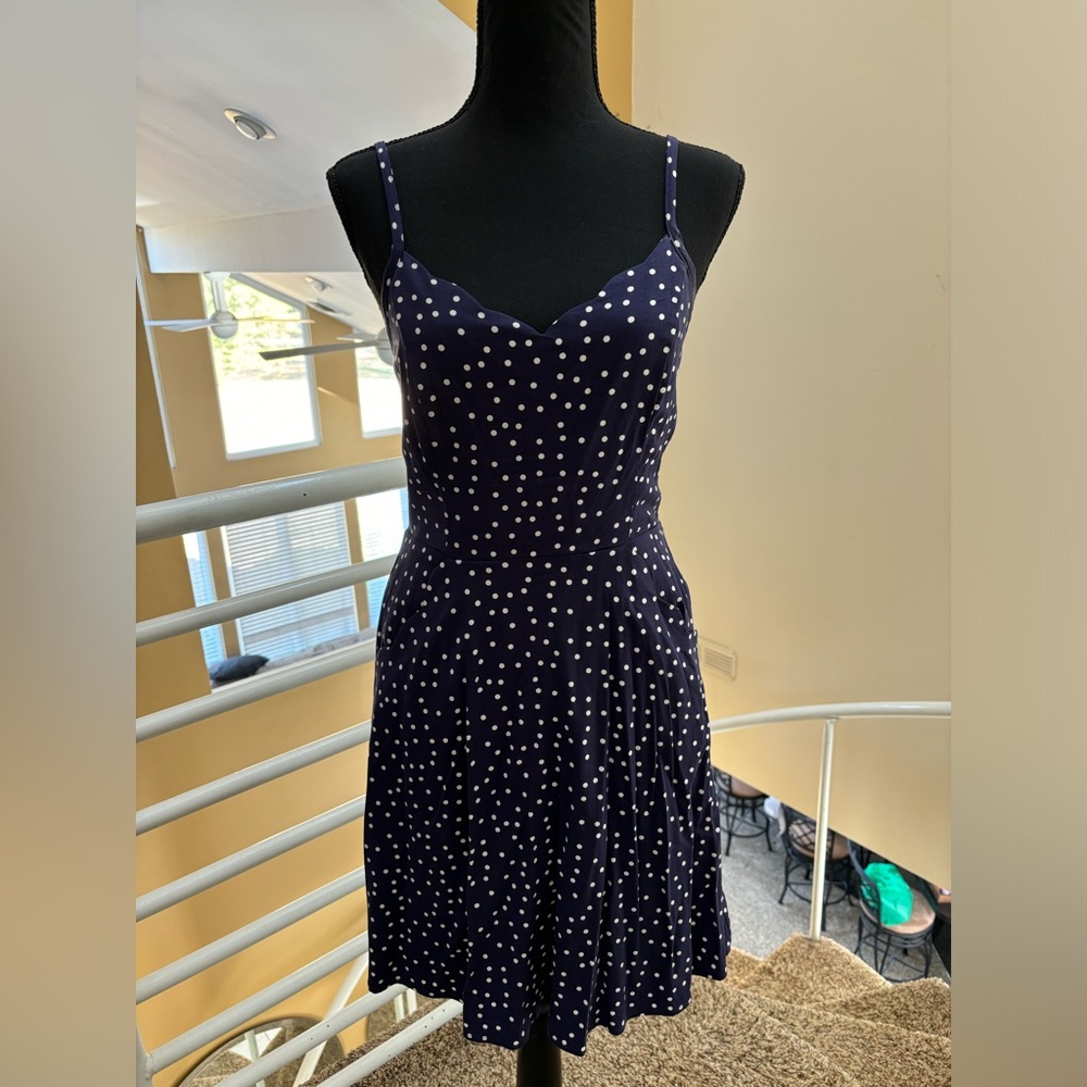 Navy polka dot dress